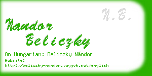 nandor beliczky business card
